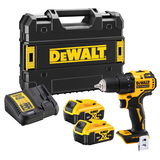 Dewalt DCD708P2T szénkefe nélküli akkus fúró-csavarozó (2 x 5.0 Ah Li-ion akkuval, TSTAK kofferben)