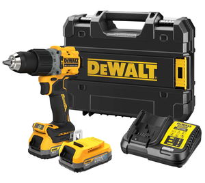 Dewalt DCD805E2T szénkefe nélküli akkus ütvefúró-csavarozó (2 x 1.7 Ah Powerstack Li-ion akkuval, TSTAK kofferben) termék fő termékképe