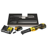 Dewalt DCF510E2G szénkefe nélküli akkumulátoros racsnis csavarkulcs, 3/8" és 1/2" (2 x 1.7 Ah Powerstack gumírozott Li-ion akkuval)