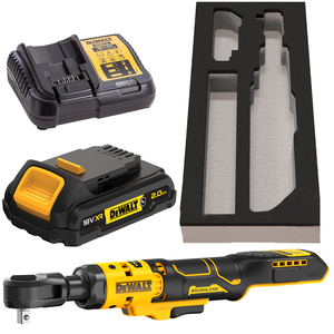 Dewalt DCF513D1G szénkefe nélküli akkumulátoros racsnis csavarkulcs, 3/8" (1 x 2.0 Ah Li-ion akkuval, PUR betéttel) termék fő termékképe