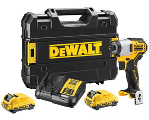 Dewalt DCF801D2 szénkefe nélküli akkumulátoros ütvecsavarozó, 1/4" (2 x 2.0 Ah Li-ion akkuval, kofferben) termék fő termékképe