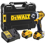 Dewalt DCF901P2 szénkefe nélküli akkumulátoros ütvecsavarozó, 1/2" (2 x 5.0 Ah Li-ion akkuval, TSTAK kofferben)