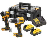 Dewalt DCK2051H2T akkus gépcsomag, 2 gépes (2 x 5.0 Ah Powerstack Li-ion akkuval, TSTAK kofferben)