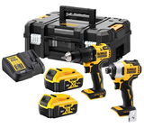 Dewalt DCK2062M2T akkus gépcsomag, 2 gépes (2 x 4.0 Ah Li-ion akkuval, TSTAK kofferben)