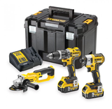 Dewalt DCK383P2T akkus gépcsomag, 3 gépes (2 x 5.0 Ah Li-ion akkuval, TSTAK kofferben)