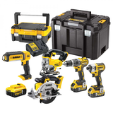 Dewalt DCK551P3T akkus gépcsomag, 5 gépes (3 x 5.0 Ah Li-ion akkuval, 2 TSTAK tárolóval)