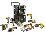 Dewalt DCK853P4 akkus gépcsomag, 8 gépes (4 x 5.0 Ah Li-ion akkuval, tárolódobozokkal és szállítókocsival)