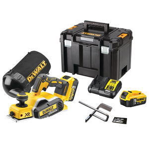 Dewalt DCP580P2 szénkefe nélküli akkus gyalu (2 x 5.0 Ah Li-ion akkuval, TSTAK kofferben) termék fő termékképe