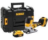 Dewalt DCS335P2 szénkefe nélküli akkus dekopírfűrész (2 x 5.0 Ah Li-ion akkuval, TSTAK kofferben)