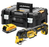 Dewalt DCS356E1T szénkefe nélküli akkus multifunkciós gép (1 x 1.7 Ah Powerstack Li-ion akkuval, kofferben)