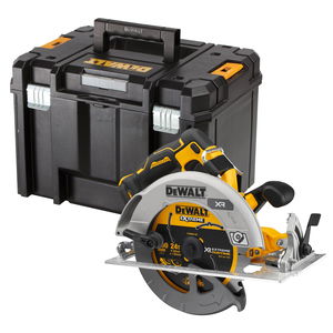 Dewalt DCS573NT szénkefe nélküli akkus körfűrész (akku és töltő nélkül, TSTAK kofferben) termék fő termékképe