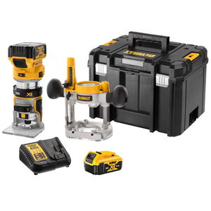 Dewalt DCW604P2 akkumulátoros felsőmaró (2 x 5.0 Ah Li-ion akkuval, kofferben) termék fő termékképe