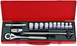King Tony 14 részes 1/2˝-os kézi dugókulcs készlet 10-24mm 6* 4512MR
