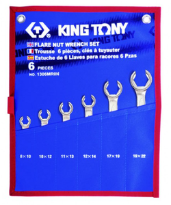 Kingtony 6 részes fékcsőkulcs készlet 8-22mm 1306MR termék fő termékképe