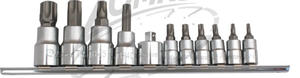 HANS 1/4˝+3/8˝ furatos TORX bit-dugókulcsfej készlet 11r. TH10-TH60 56025-11 termék fő termékképe