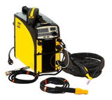Caddy® Tig 2200i AC/DC, TA34 AC/DC, TXH™201 4m égő MMA készlet, 3m tápkábel CEE dugvillával, 3m testkábel, 2m gáztömlő tömlőbilincsekkel.